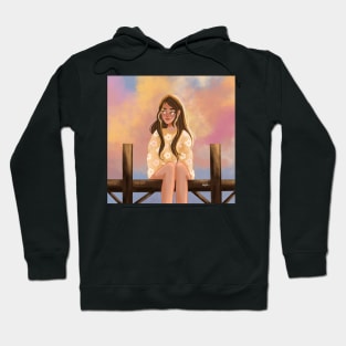 Sunset Girl Drawing Hoodie